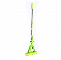 Sponge mop with chrome handle