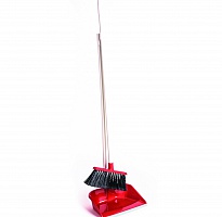 Dustpan with broom with rubber